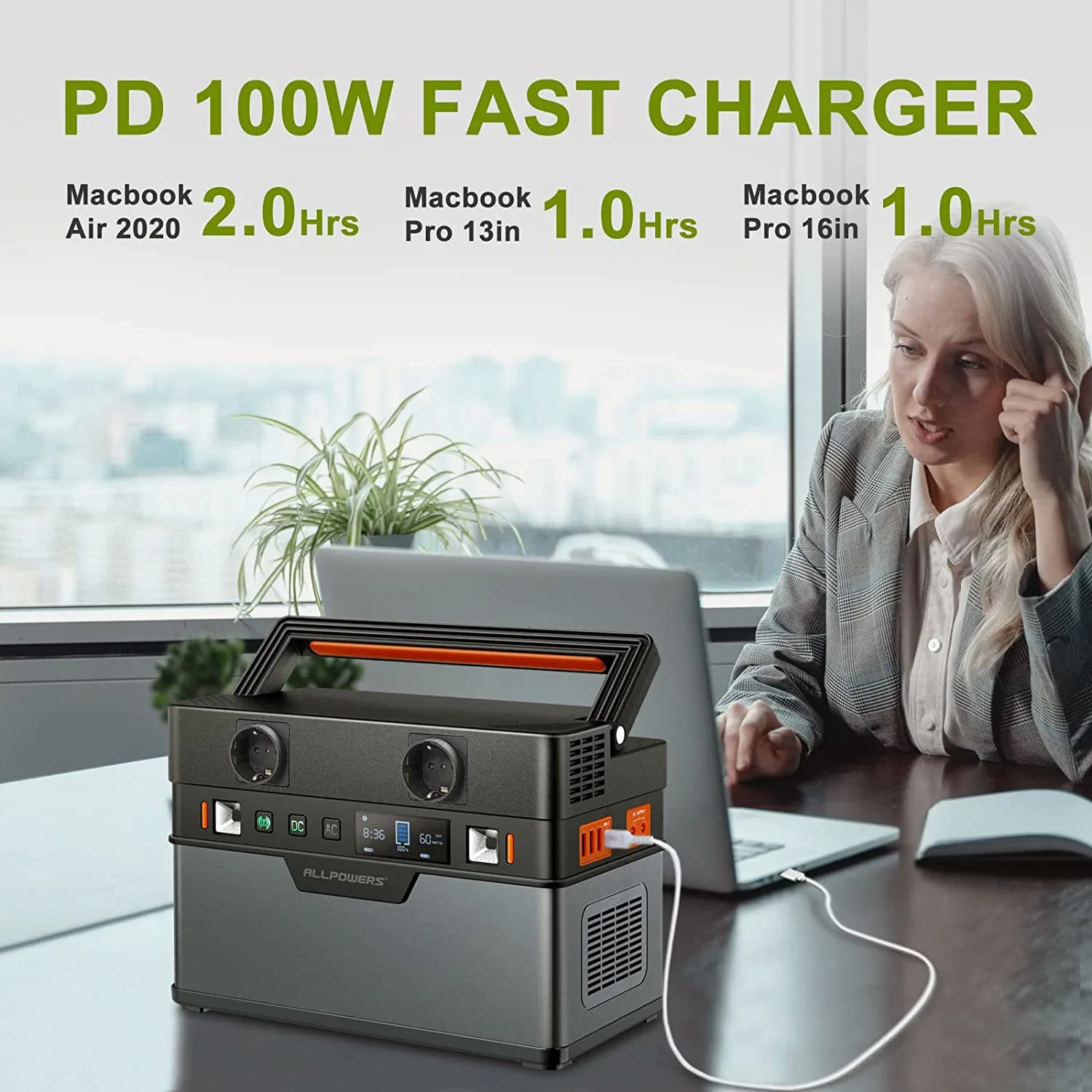 300W Power Station with 100W Flexible Solar Panel - Image 4