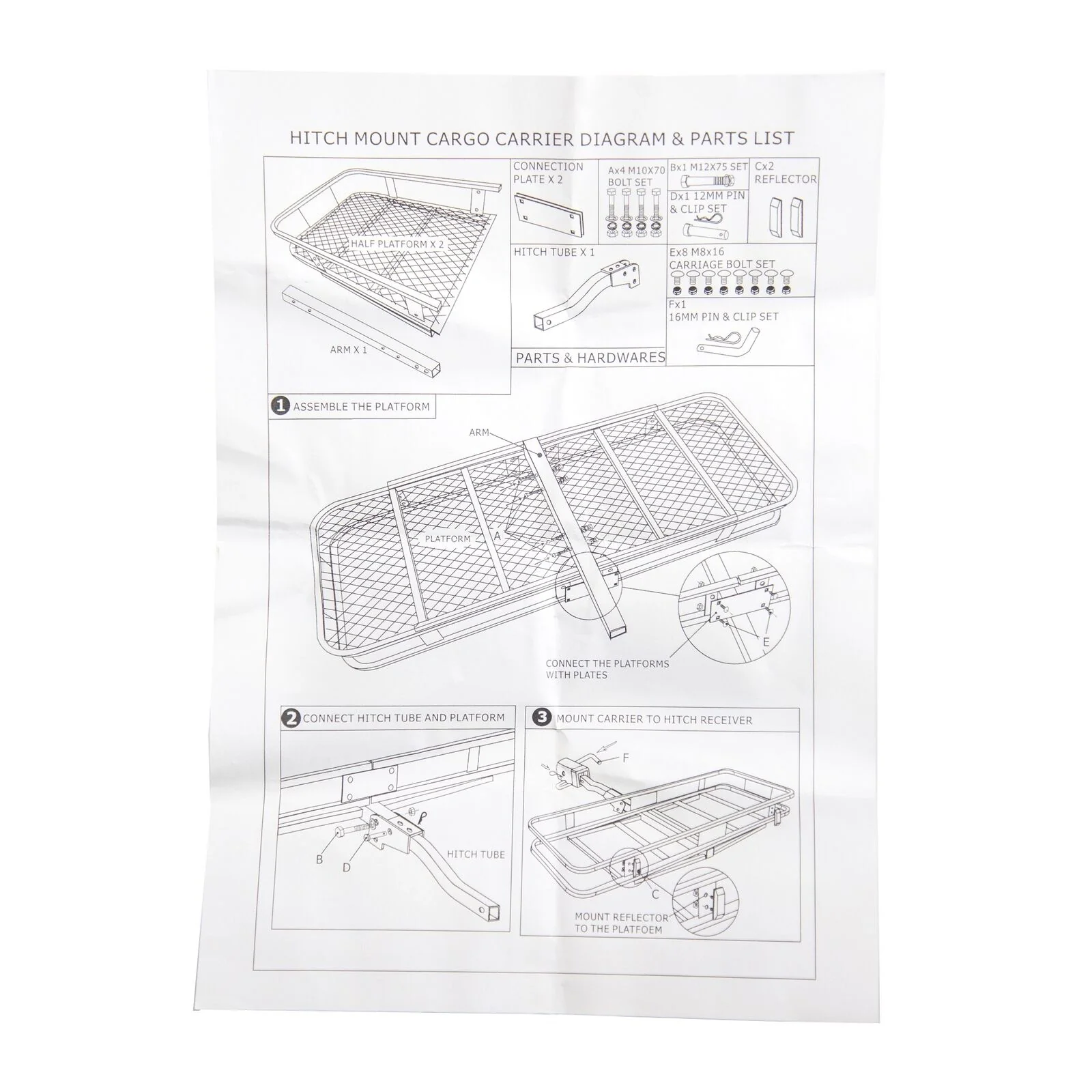 Foldable Rear Cargo Basket Hitch Mount - Image 3